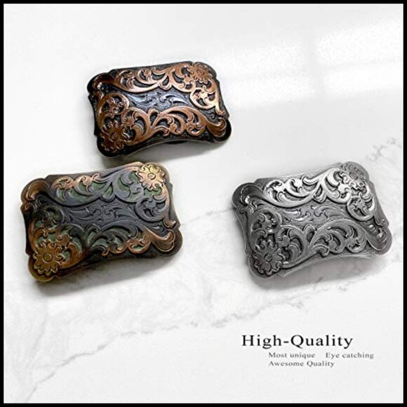 Zinc Western Floral Scroll Belt Buckle Fits 1-1/2\